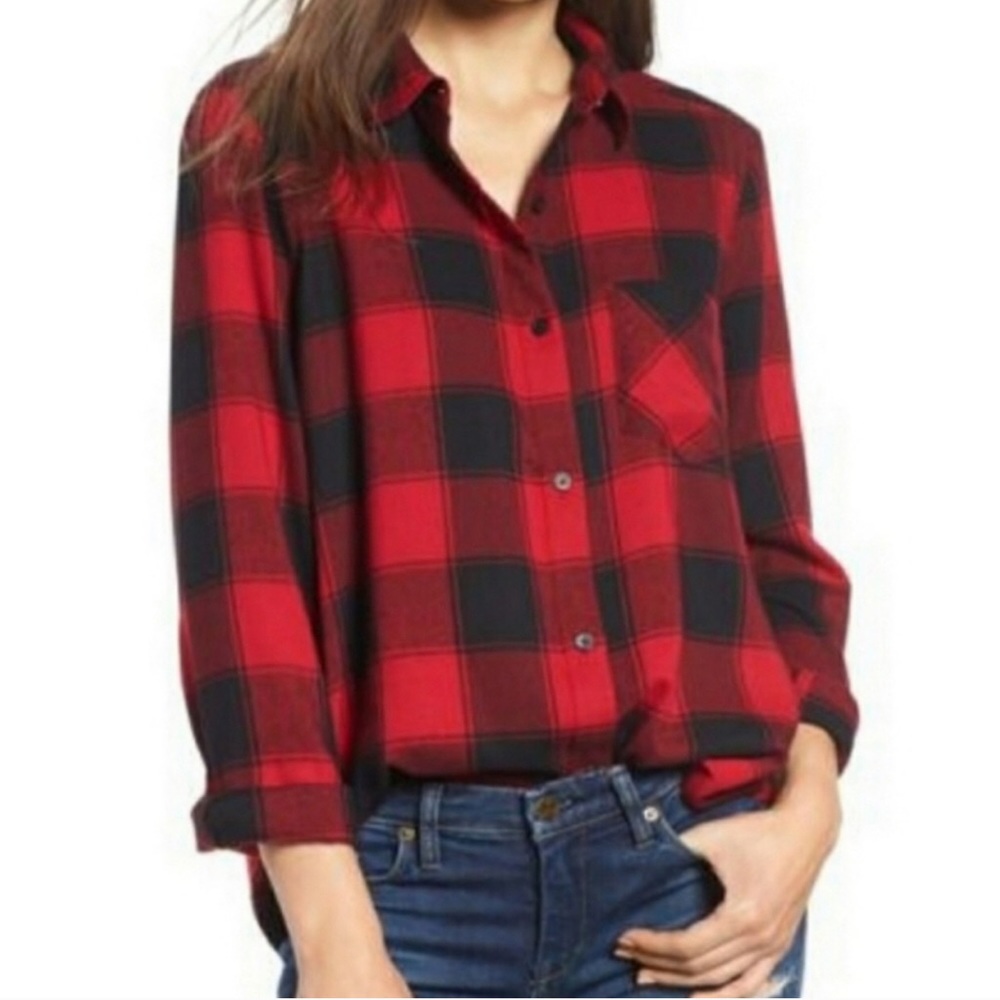 New Bp. Plaid Shirt Medium Red and Black